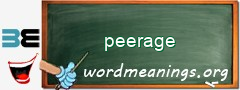 WordMeaning blackboard for peerage